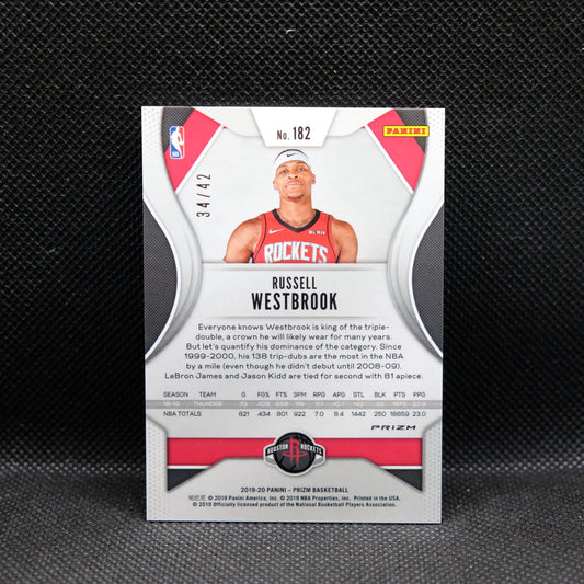 2019-20 Russell Westbrook Prizm #182 Pink Pulsar Prizm /42