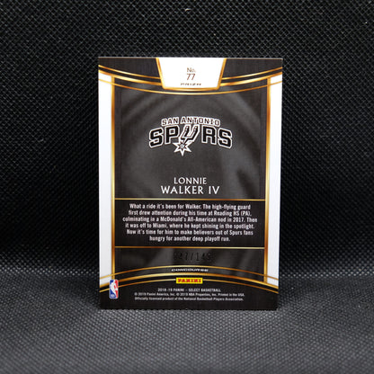 2018-19 Lonnie Walker IV Select #77 White Prizm /149 Rookie Card RC