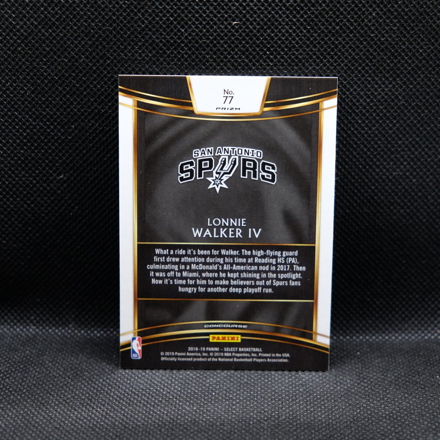 2018-19 Lonnie Walker IV Select #77 Silver Prizm Rookie Card RC