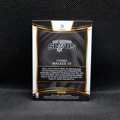 2018-19 Lonnie Walker IV Select #77 Silver Prizm Rookie Card RC