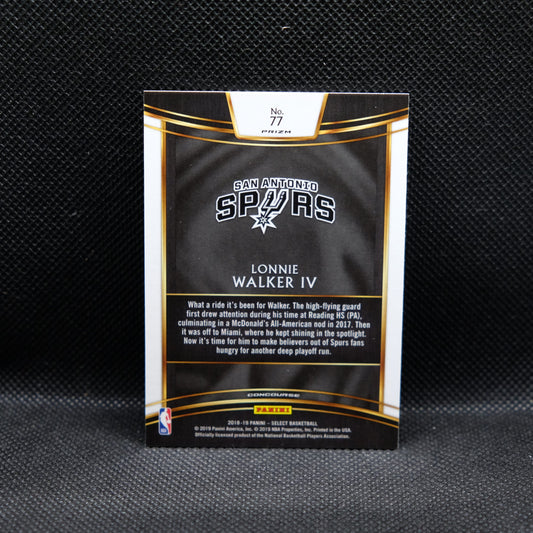 2018-19 Lonnie Walker IV Select #77 Silver Prizm Rookie Card RC