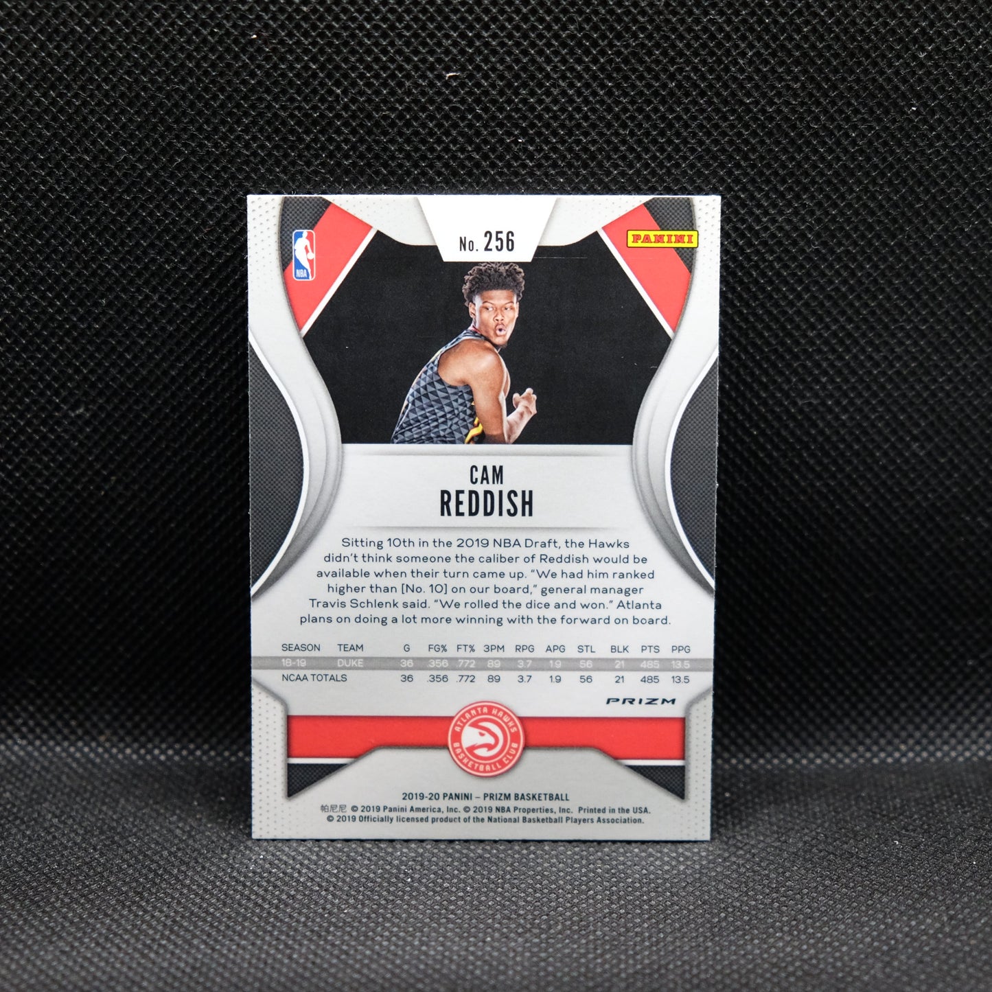 2019-20 Cam Reddish Prizm #256 Fast Break Prizm Rookie Card