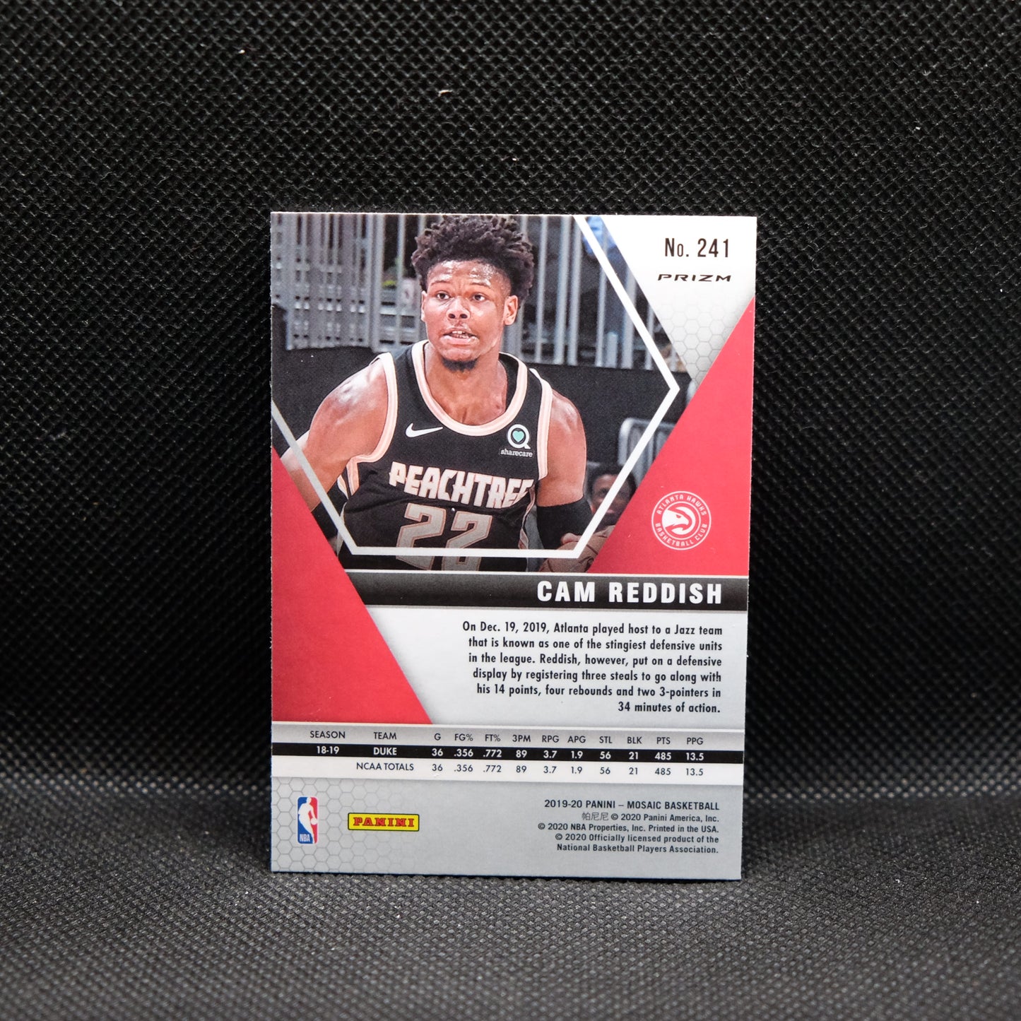 2019-20 Cam Reddish Mosaic #241 Pink Camo Rookie Card RC