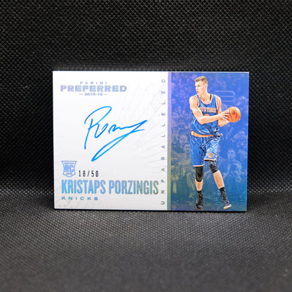 2015-16 Kristaps Porzingis Preferred #283 Unpaaralleled Rookie Autograph /50