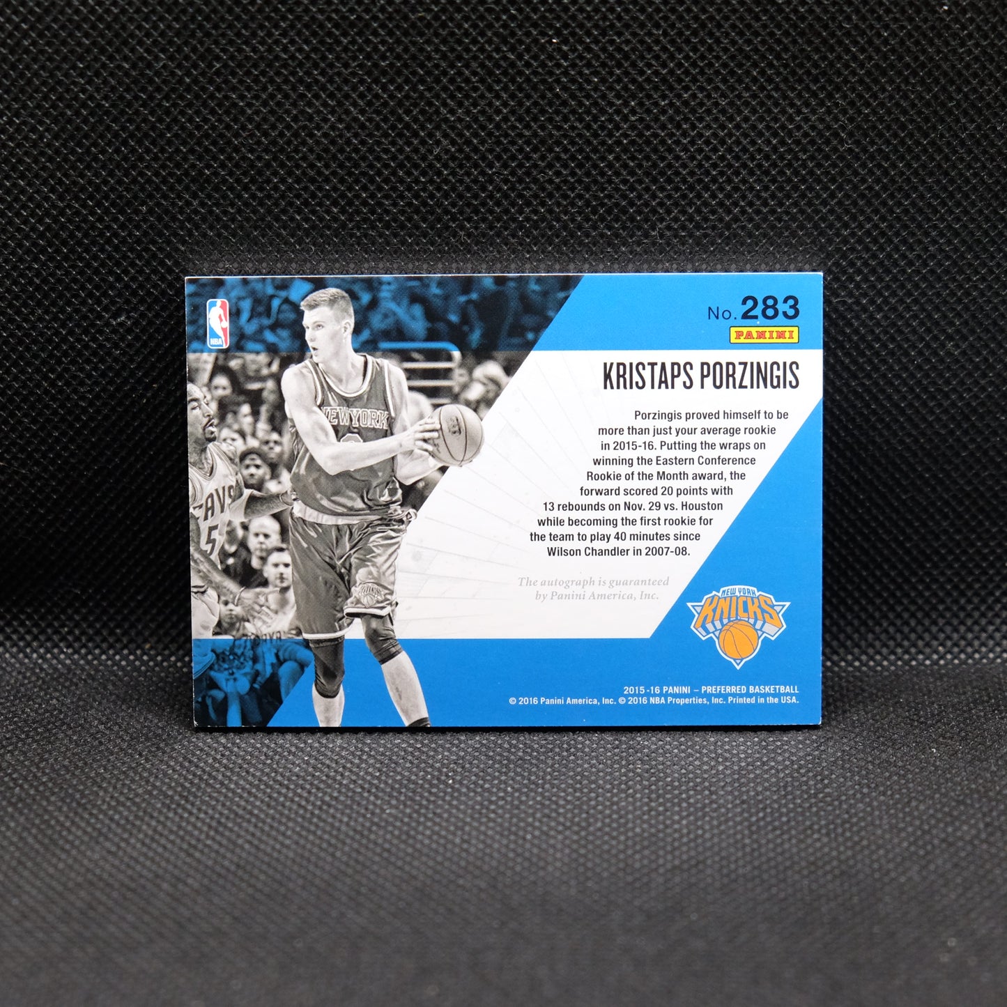 2015-16 Kristaps Porzingis Preferred #283 Unpaaralleled Rookie Autograph /50