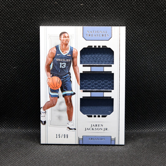 2018-19 Jaren Jackson Jr. National Treasures RT-JJJ Rookie Triple Patch 15/99
