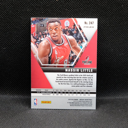 2019-20 Nassir LIttle Mosaic #247 Silver Mosaic Prizm Rookie Card