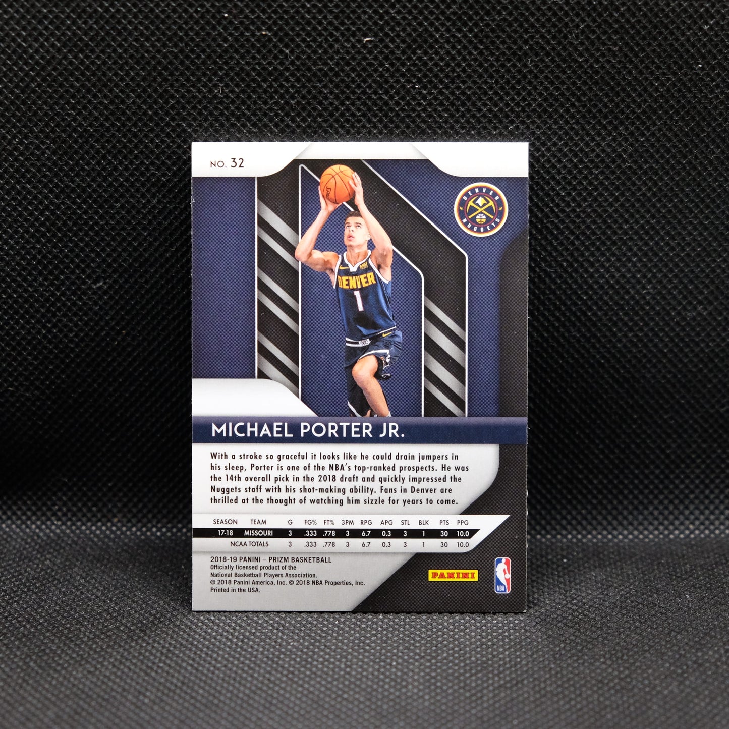 2018-19 Michael Porter Jr. Prizm #32 Rookie Card