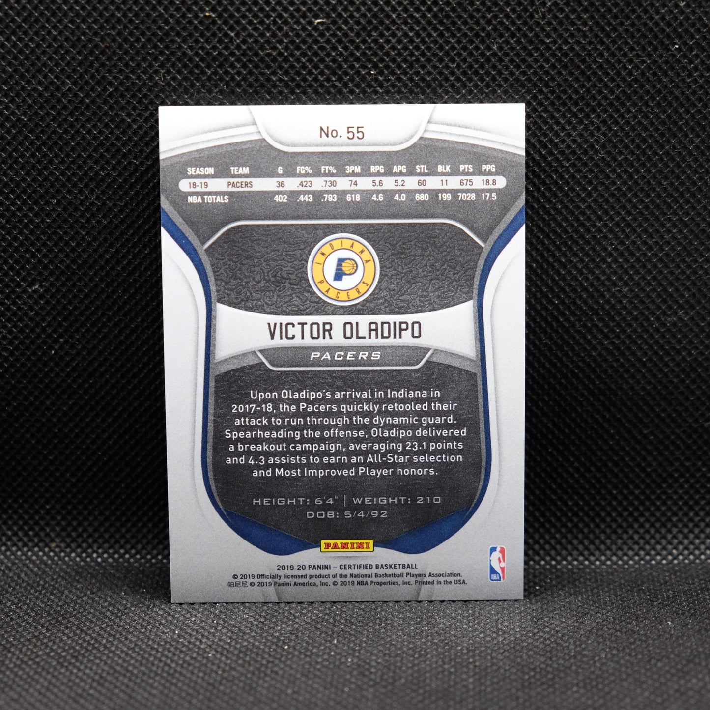 2019-20 Victor Oladipo Certified #55 Green Mirror /5