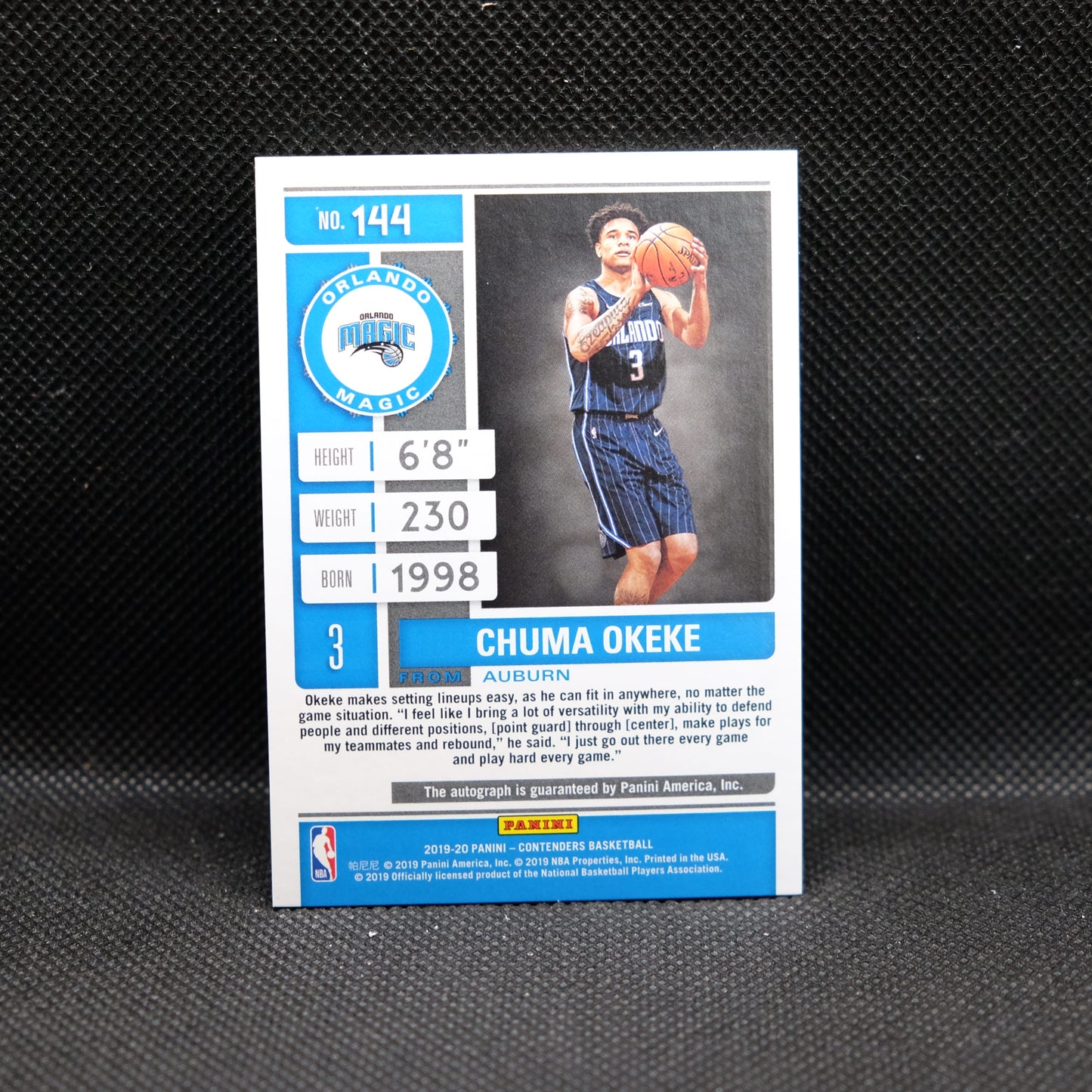 2019-20 Chuma Okeke Contenders Playoff Ticket Rookie Autograph /99