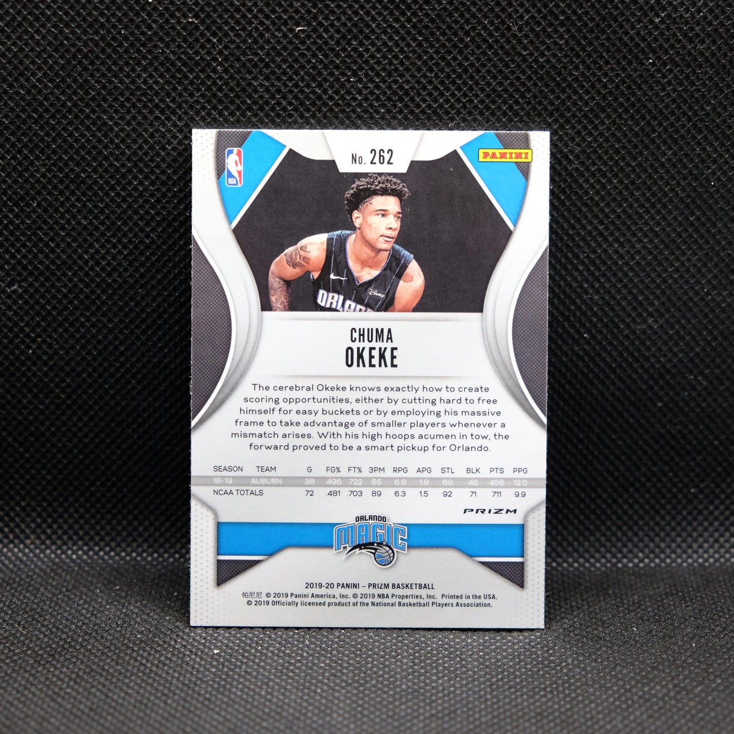 2019-20 Chuma Okeke Prizm #262 Red Wave Prizm Rookie Card