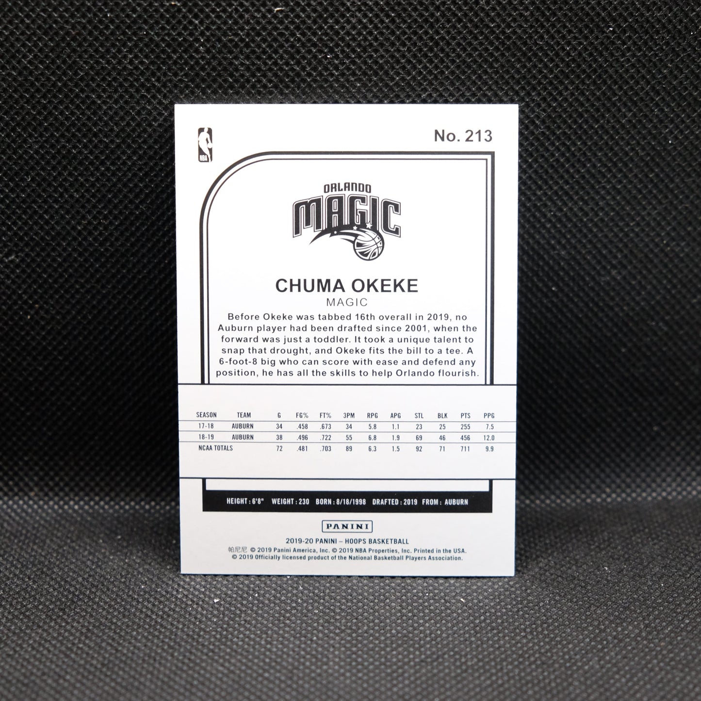 2019-20 Chuma Okeke Hoops Rookie Blue Explosion /49