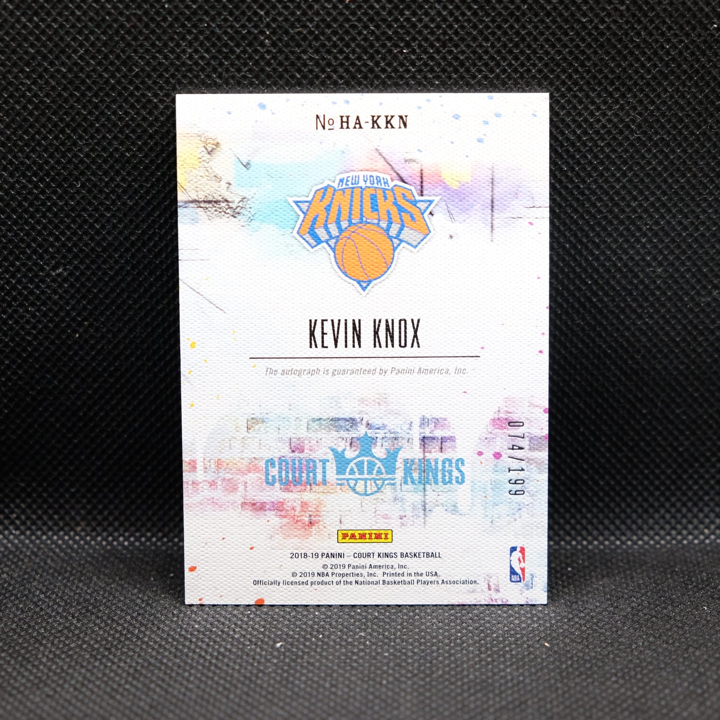2018-19 Kevin Knox Court Kings HA-KKN Heir Apparent Rookie Auto /199