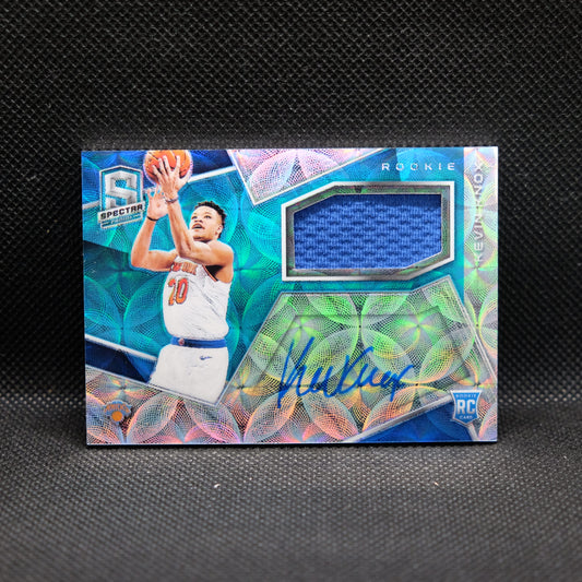2018-19 Kevin Knox Spectra Neon Blue Prizm Rookie Patch Auto 1/99