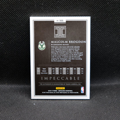 2016-17 Malcolm Brogdon Impeccable #105 Rookie Autograph