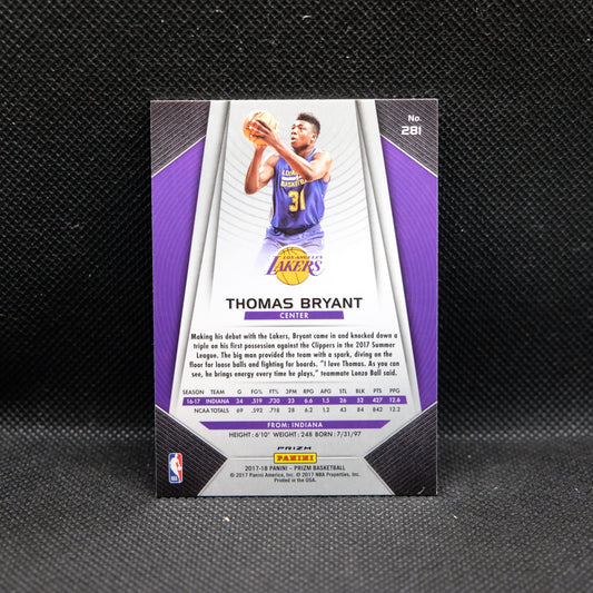 2017-18 Thomas Bryant Prizm #281 Red White Blue Prizm Rookie Card