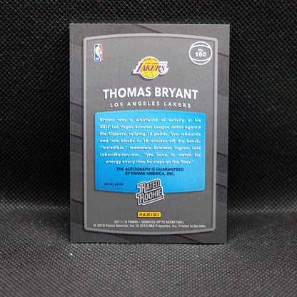2017-18 Thomas Bryant Donruss Optic Rated Rookie Fast Break Prizm Autograph