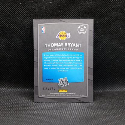 2017-18 Thomas Bryant Donruss Optic Rated Rookie Purple Fast Break Prizm /155