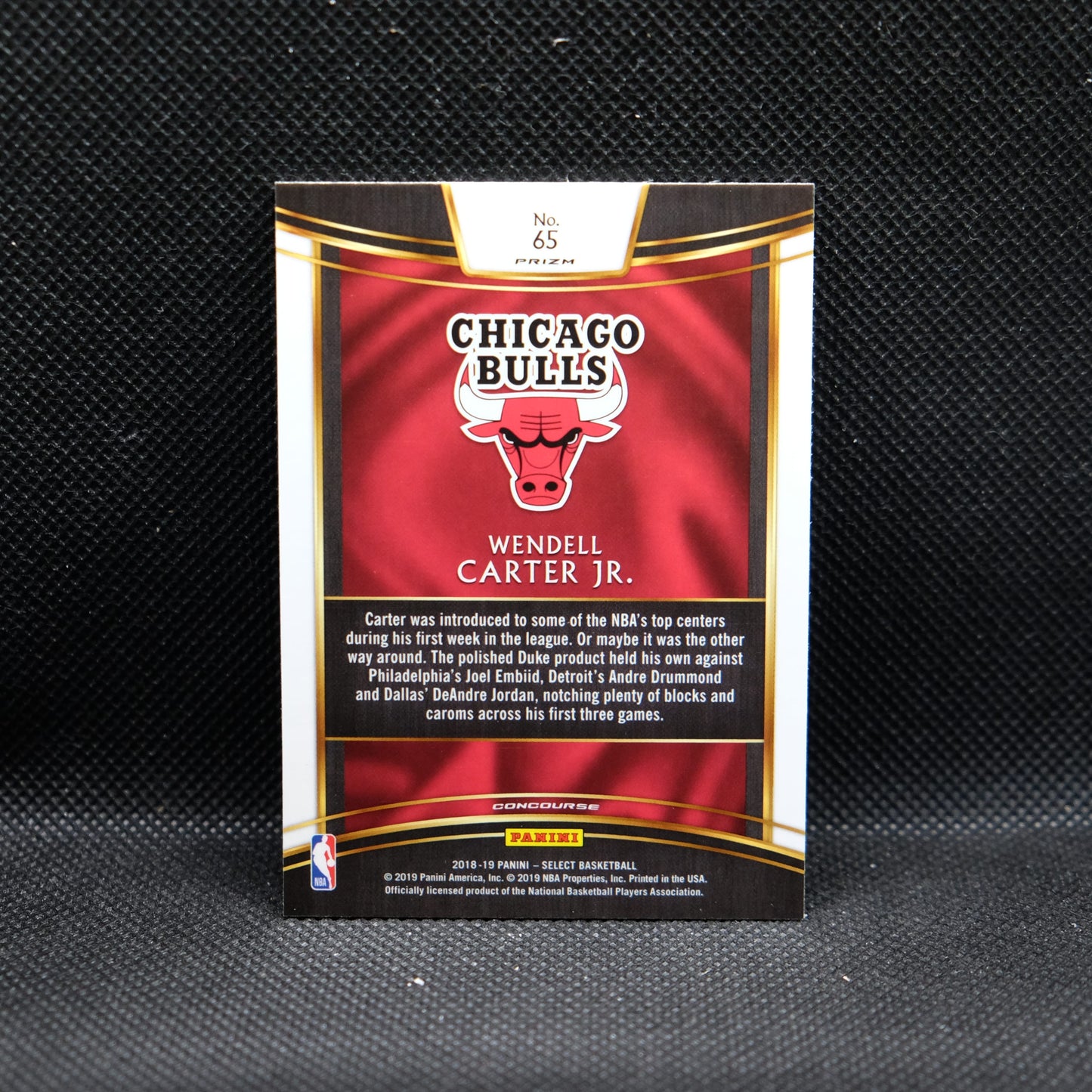 2018-19 Wendell Carter Jr. Select #65 Silver Prizm Rookie Card