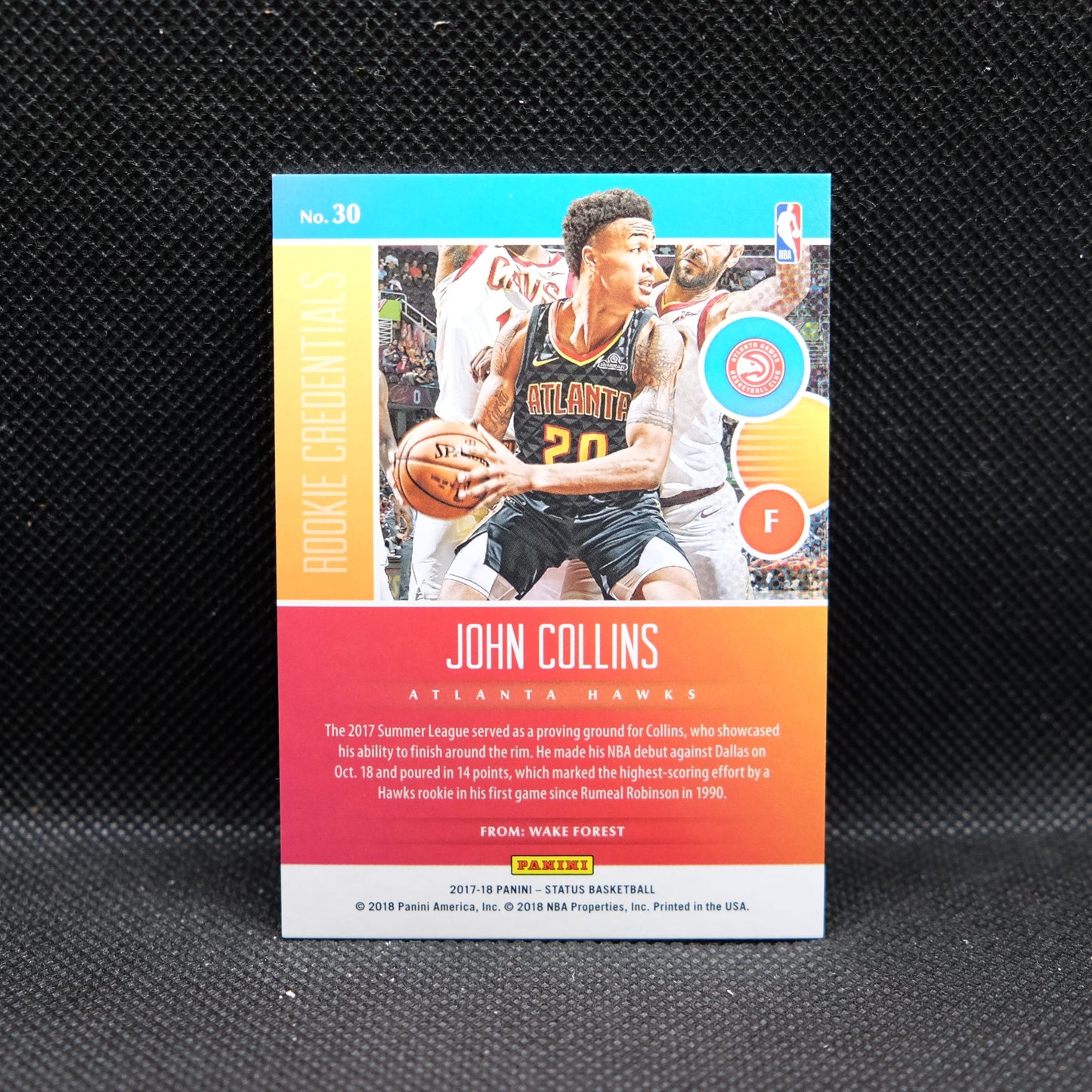 2017-18 John Collins Status Rookie Credentials Pink /299