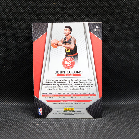 2017-18 John Collins Prizm #109 Red White Blue Prizm Rookie Card
