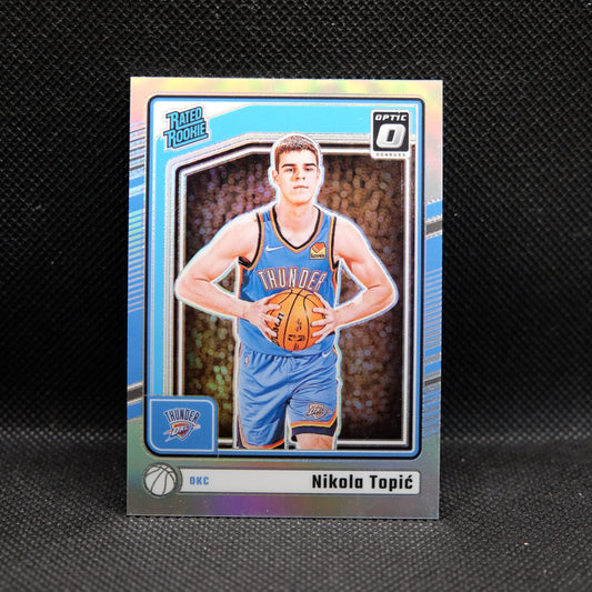 2024-24 Nikola Topic Donruss Optic #278 Rated Rookie Silver Holo Prizm