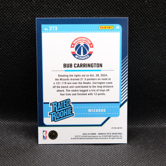 2024-24 Bub Carrington Donruss Optic Rated Rookie Silver Holo Prizm