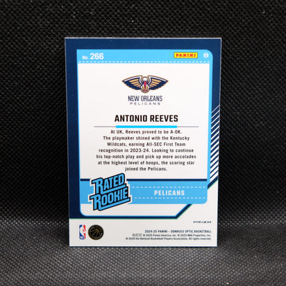 2024-24 Antonio Reeves Donruss Optic Rated Rookie Pink Hyper Prizm