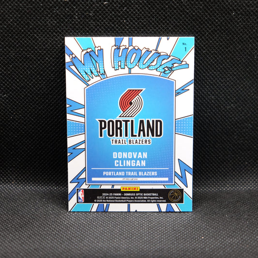 2024-24 Donovan Clingan Donruss Optic My House Rookie Card Purple Prizm