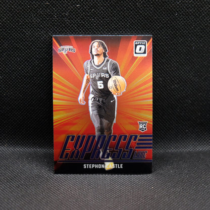2024-24 Stephon Castle Donruss Optic Express Lane Purple Prizm Rookie Card