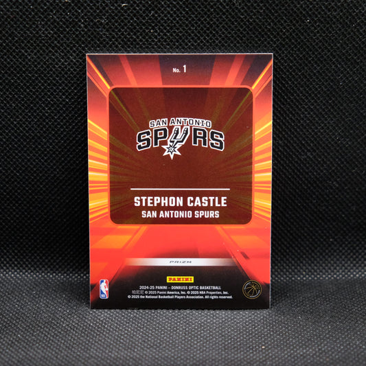 2024-24 Stephon Castle Donruss Optic Express Lane Purple Prizm Rookie Card