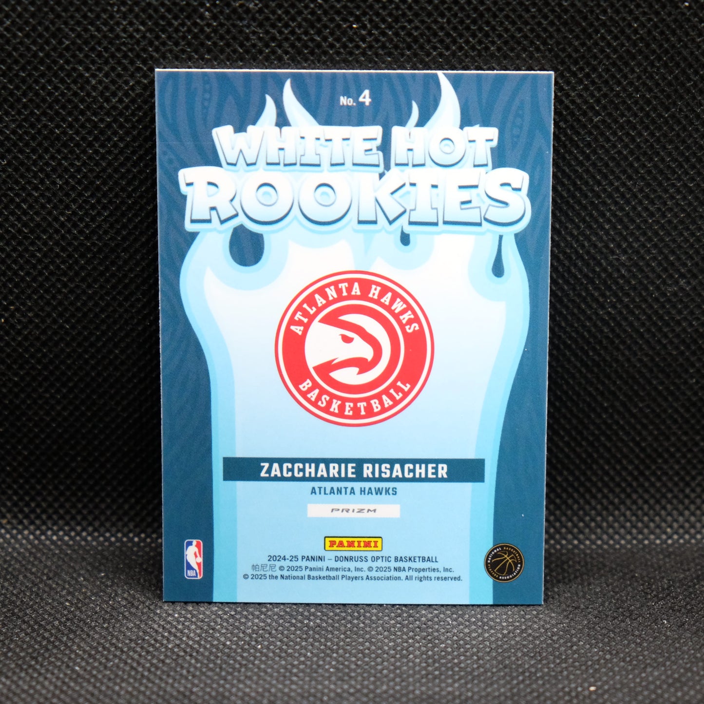 2024-24 Zaccharie Risacher Donruss Optic White Hot Rookies Purple Prizm