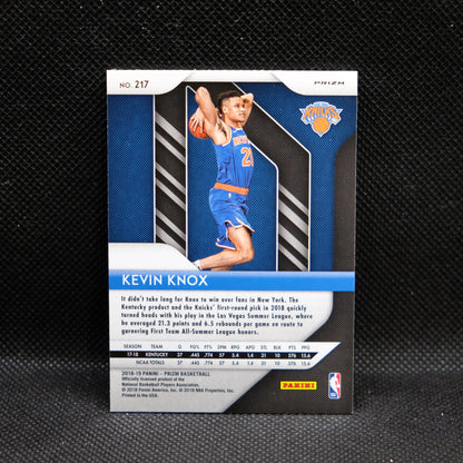 2018-19 Kevin Knox Prizm #217 Silver Fast Break Prizm Rookie Card
