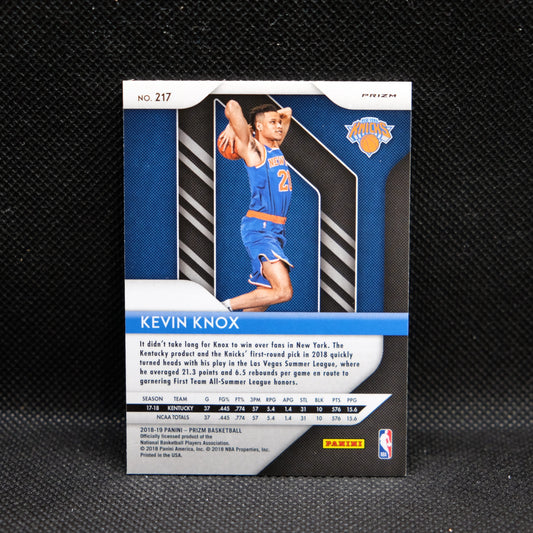 2018-19 Kevin Knox Prizm #217 Silver Fast Break Prizm Rookie Card