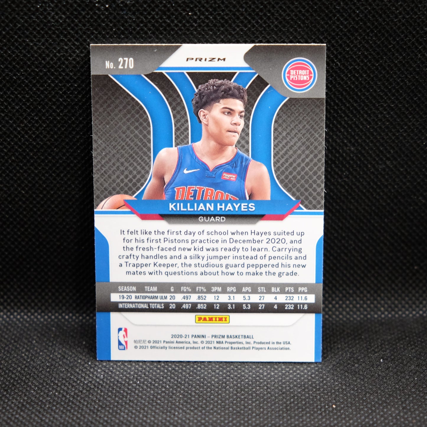 2020-21 Killian Hayes Prizm #270 Silver Prizm Rookie Card