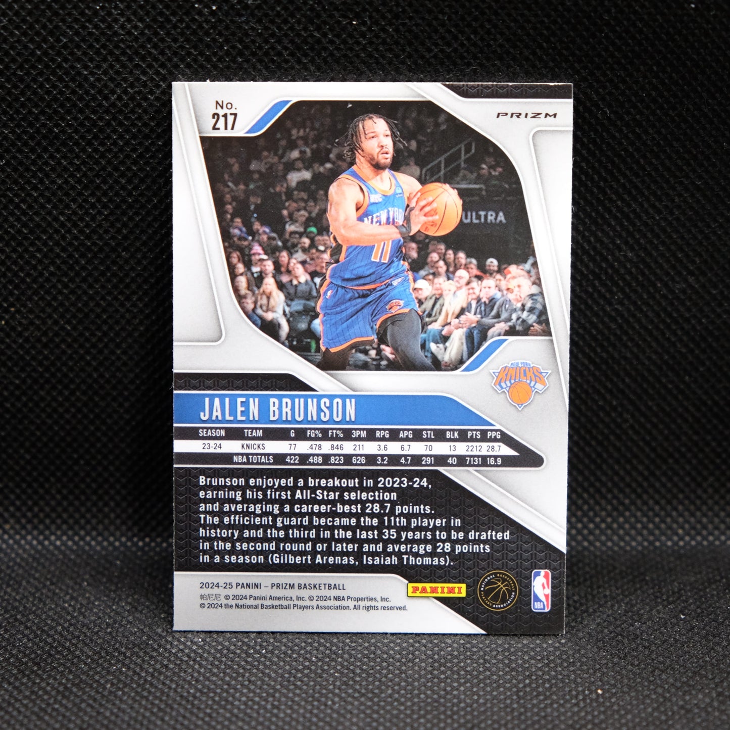 2024-25 Jalen Brunson Prizm #217 Silver Prizm