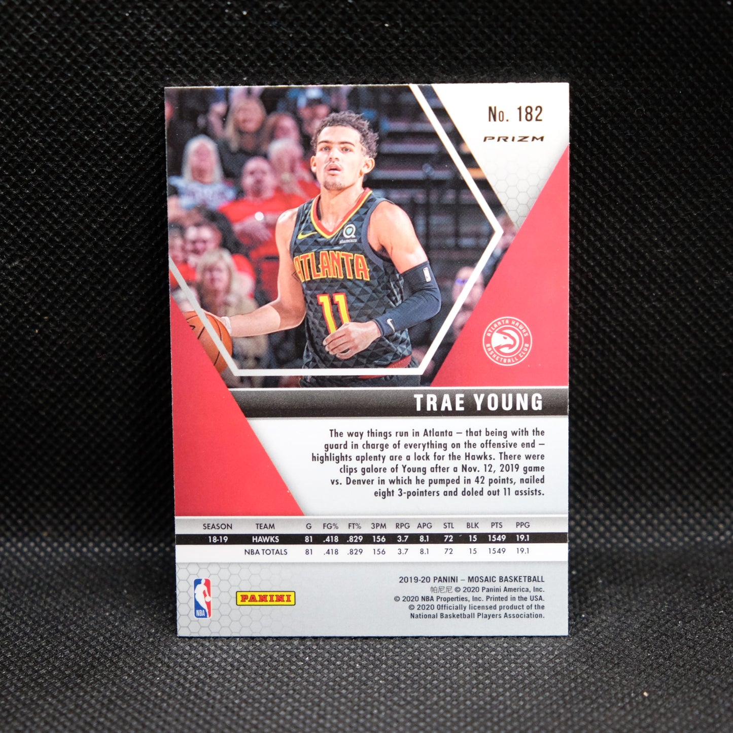 2019-20 Trae Young Mosaic #182 Silver Prizm