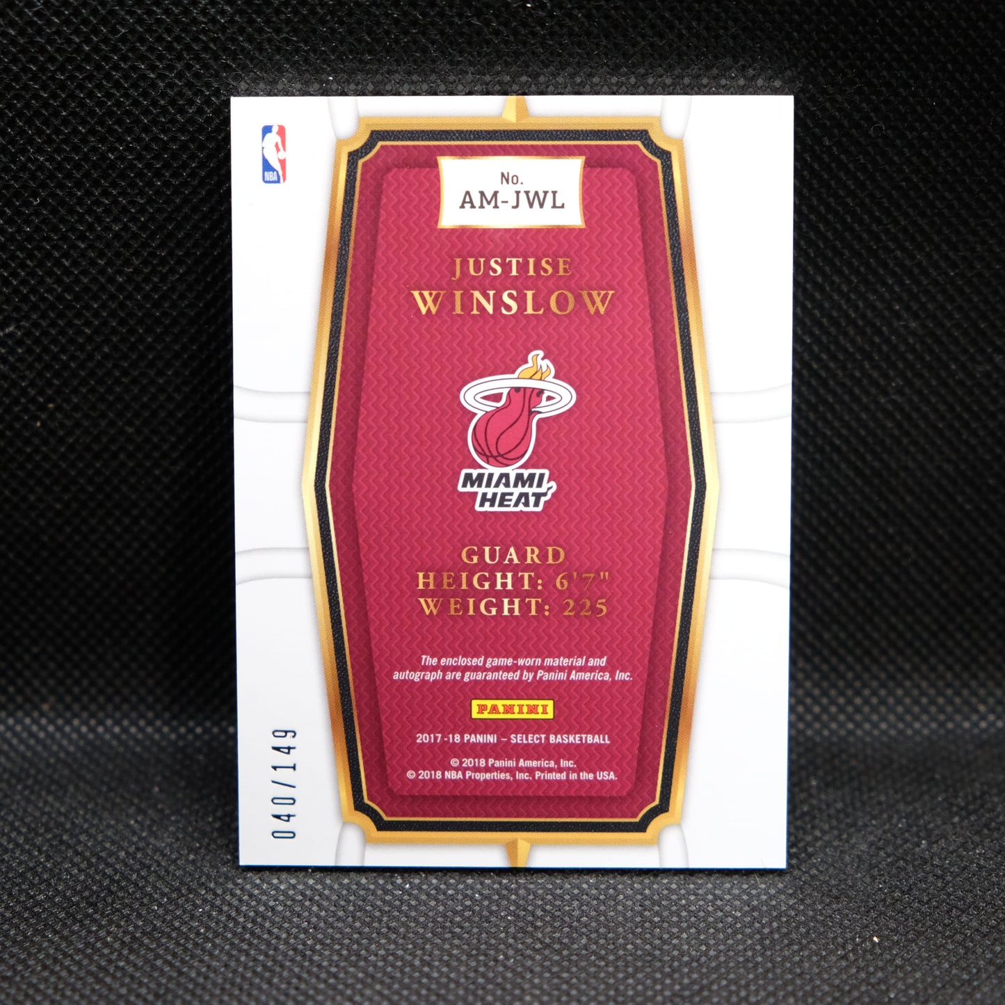 2017-18 Justice Winslow Select AM-JWL Auto /149