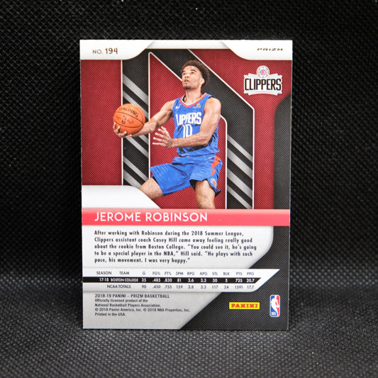 2018-19 Jerome Robinson Prizm #194 Silver Prizm Rookie Card