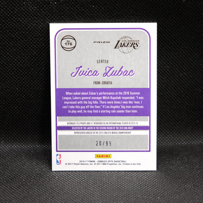 2016-17 Ivica Zubac Donruss Optic #176 Red Prizm Rookie Card /99