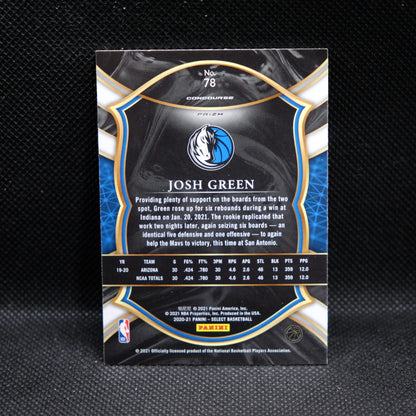 2020-21 Josh Green Select #78 Tri Color Shimmer Rookie Card