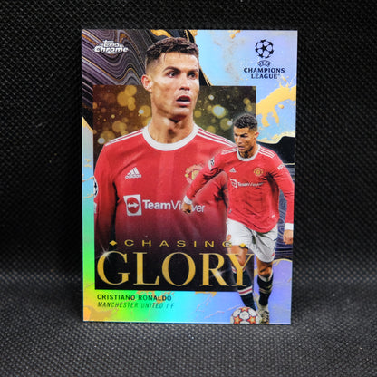 2021-22 Cristiano Ronaldo Topps Chrome UEFA UCL Chasing Glory #CG-17 Refractor