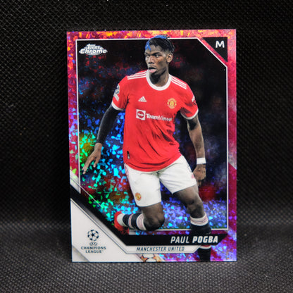 2021-22 Paul Pogba Topps Chrome UEFA UCL #155 Pink Mini Diamond Refractor /175