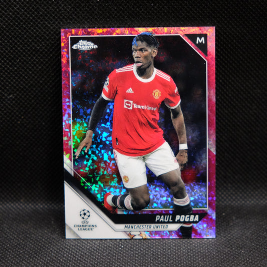 2021-22 Paul Pogba Topps Chrome UEFA UCL #155 Pink Mini Diamond Refractor /175