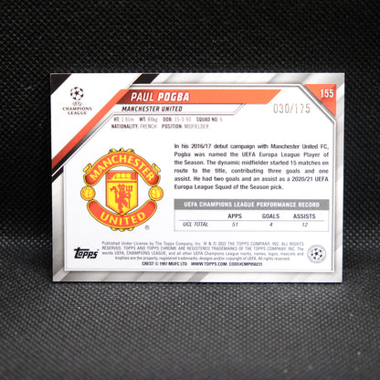2021-22 Paul Pogba Topps Chrome UEFA UCL #155 Pink Mini Diamond Refractor /175