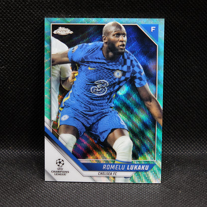 2021-22 Romelu Lukaku Topps Chrome UEFA UCL #168 Aqua Wave Refractor /199