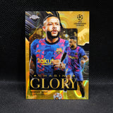 2021-22 Memphis Depay Topps Chrome UEFA UCL Chasing Glory Gold Refractor