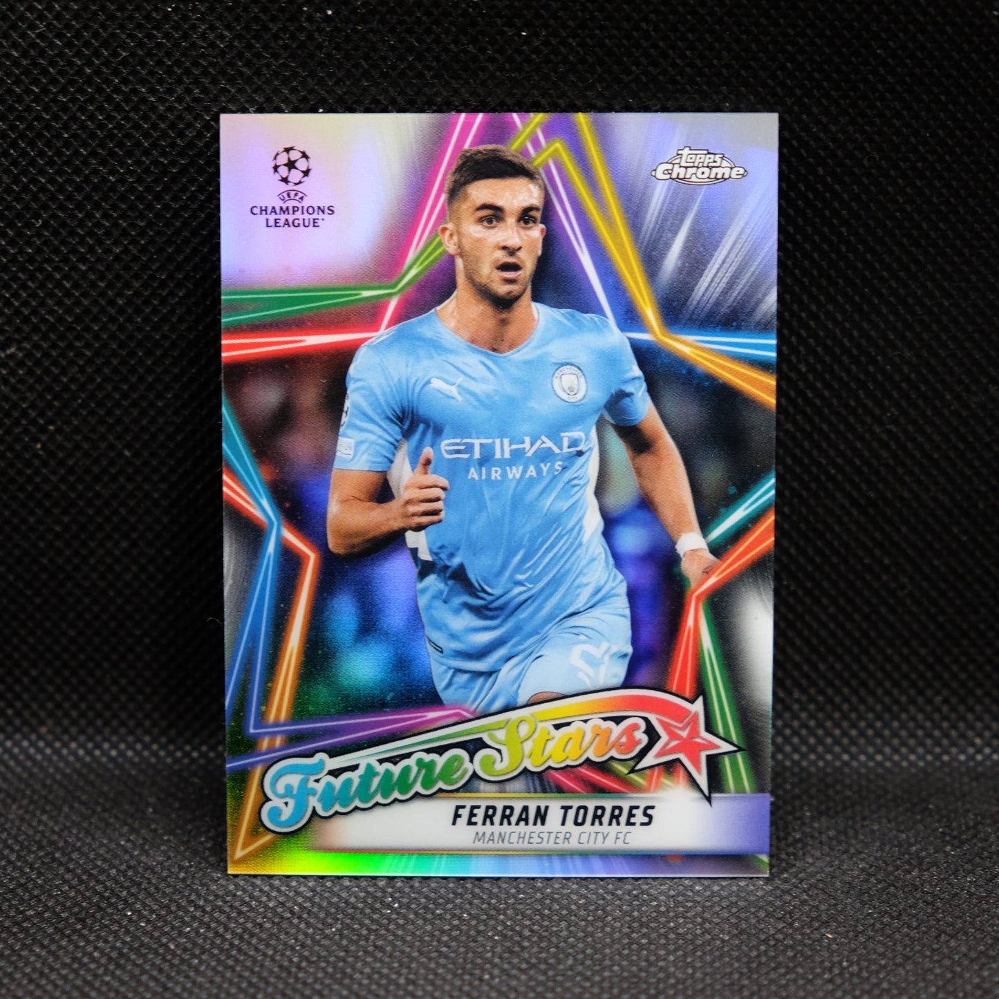 2021-22 Ferran Torres Topps Chrome UEFA UCL Future Stars Refractor