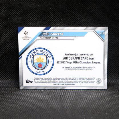 2021-22 Joao Cancelo Topps Chrome UEFA UCL CA-JC Autograph Refractor