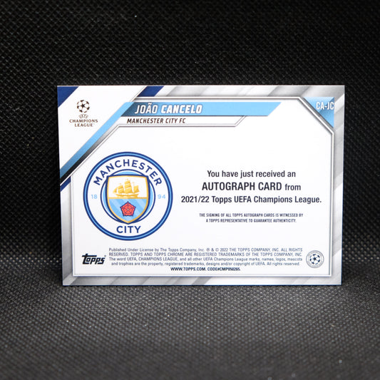 2021-22 Joao Cancelo Topps Chrome UEFA UCL CA-JC Autograph Refractor
